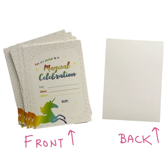 24 Pack Unicorn Invitation Red Envelopes - Picture 3 of 9